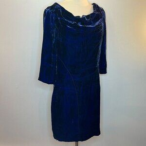 Andrew Marc Women's Black/Plum Velour Dress - NWT